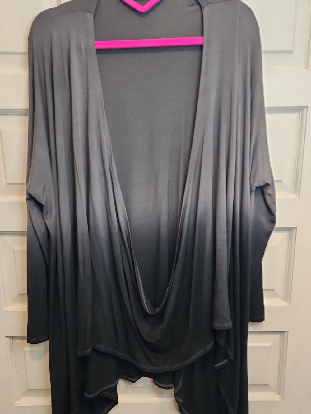 LV Clothing ItalyStretch Sweater Black & Gray. Attached Front Matches Everything